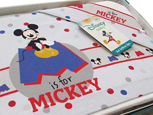 Disney juego de cuna unidades Niño/niña de 100% Algodón, Mickey y Minnie Talla única, niño Mickey