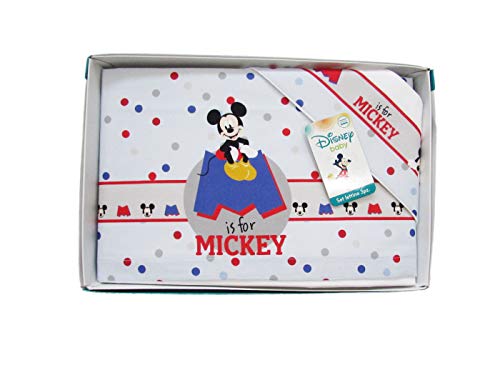 Disney juego de cuna unidades Niño/niña de 100% Algodón, Mickey y Minnie Talla única, niño Mickey