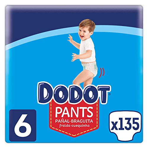 Dodot Pants Pañal - Braguita Talla 6, 135 Pañales, 15 kg +, Pañal - Braguita Con Ajuste 360° Anti - fugas