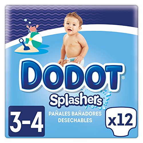 Dodot Splashers Pañales Bañadores Desechables, No se Hinchan y Fácil de Quitar, Talla 3 (6-11 kg) - 4 x 12 Unidades