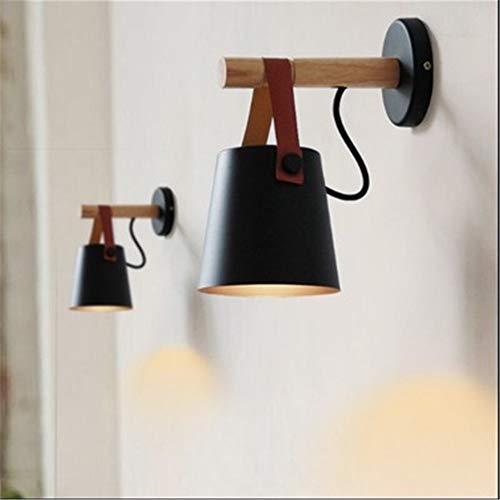 Duradera Lámpara de pared simple Lámpara de estudio for dormitorio de restaurante Decoración de sala de estar Lámpara de pared for tienda de ropa, 90-260V Decorativo ( Lampshade Color : Black )