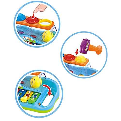 eastsun Early Education 18 M + Olds Baby Toy Enlighten Xilófono con 3 bolas de colores / Martillo pequeño para niños y niños Niños y niñas