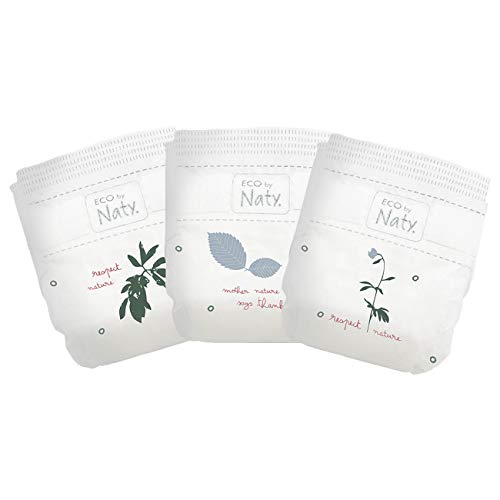 Eco by Naty Pañales, Recién Nacido, 100 unidades, -4.5 kg, suministro para UN MES, Pañal ecológico Premium hecho a base de fibras vegetales 0% plásticos derivados del petróleo en contacto con la piel