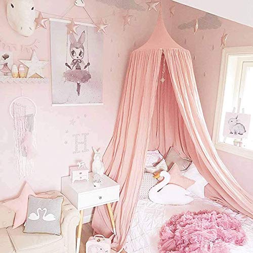 Edith qi Princesa Mosquitera para Cuna Niña, Cama Tiendas de dosel decorativa para niños y niñas,zona de juegos de juego para niños, sala de lectura, Height 240cm