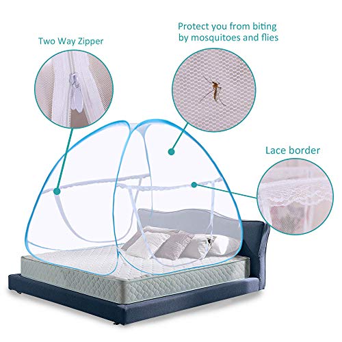 El toldo neto de la cama del mosquito emerge para arriba las mordeduras anti del mosquito de la puerta doble plegable - 2 años de garantía (180 * 200 * 150cm)