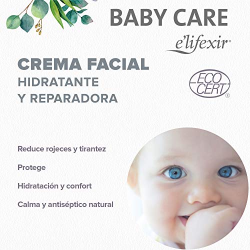 Elifexir Baby Care, Crema Facial Reparadora Calmante, Hipoalergénica, 50ml