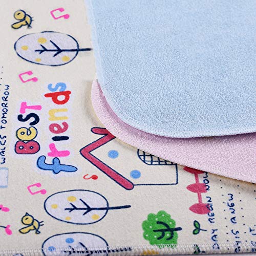 Estera impermeable bebe,cambiador de bebe portatil, 4 paquetes de estera portátil lavable para niños pañal para bebé impermeable sábanas de viaje para el hogar menstrual almohadilla(70x50cm)