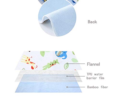 Estera impermeable bebe,cambiador de bebe portatil, 4 paquetes de estera portátil lavable para niños pañal para bebé impermeable sábanas de viaje para el hogar menstrual almohadilla(70x50cm)