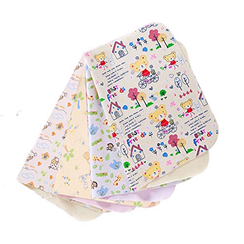 Estera impermeable bebe,cambiador de bebe portatil, 4 paquetes de estera portátil lavable para niños pañal para bebé impermeable sábanas de viaje para el hogar menstrual almohadilla(70x50cm)