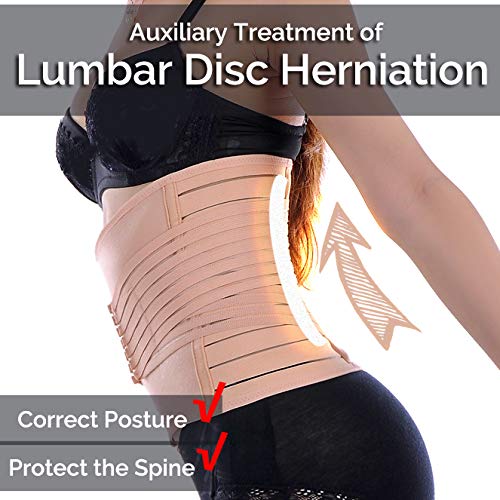 Fajas post parto,INNObeta cinturón de recuperación con soporte para la espalda, faja abdominal elástico para para aliviar el dolor,transpirable,cómoda y ajustable con doble velcro(Negro,L/XL)