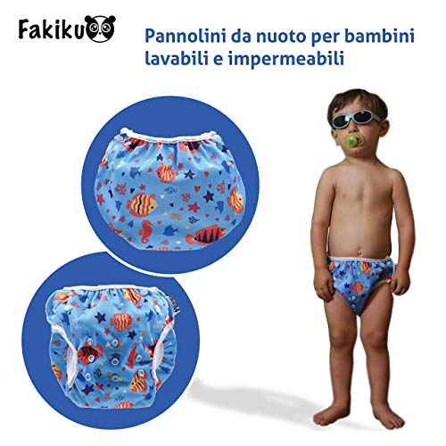 fakiku Traje De Baño De Pañal Para Niños (0-36 Meses),pañal Bañador, Ajustable, Lavable Y Reutilizable, Para Piscina Y Mar, 2 Unidades, Pañal De Natar Pantalones De Entrenamiento