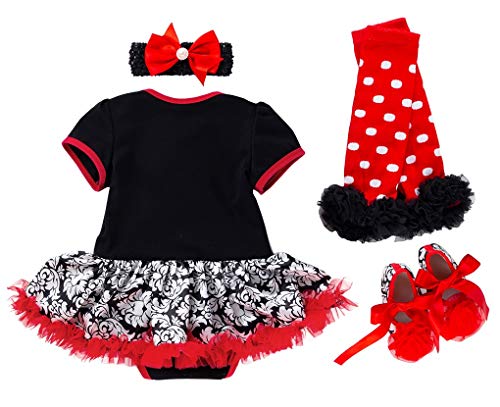 FANCYINN Bebé Niña Tutu Dress Romper Pumpkins Disfraz de Halloween Diadema Calientapiernas Zapatos 4pcs Set