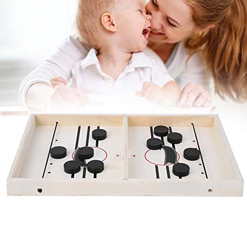 FastUU Juego de Mesa para 2 Jugadores, Hockey Catapult Bumper Chess Juego de Hockey sobre Hielo Bouncing Chess Simple Fun Parent-Child Home Recreational Toy(en Blanco y Negro)