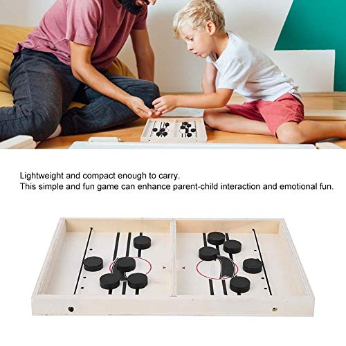 FastUU Juego de Mesa para 2 Jugadores, Hockey Catapult Bumper Chess Juego de Hockey sobre Hielo Bouncing Chess Simple Fun Parent-Child Home Recreational Toy(en Blanco y Negro)