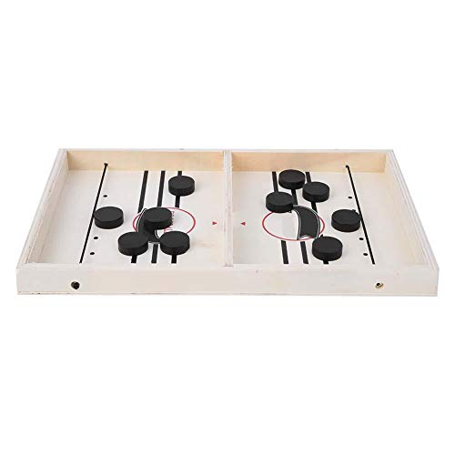 FastUU Juego de Mesa para 2 Jugadores, Hockey Catapult Bumper Chess Juego de Hockey sobre Hielo Bouncing Chess Simple Fun Parent-Child Home Recreational Toy(en Blanco y Negro)