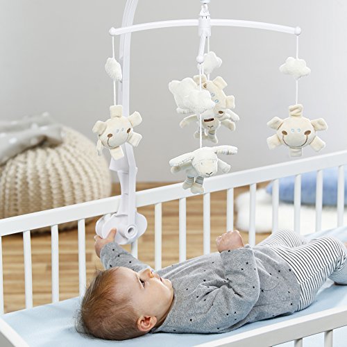 fehn de música mobile/parte Reloj de Mobile para escuchar & staunen/para fijar en la cuna para bebés de 0 – 5 meses beige BabyLOVE