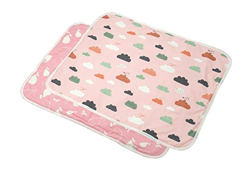 FEOYA - Bebé 2 pcs Almohadilla de Cuna Impermeable Protector de Colchón Lavables Reutilizable Recién Nacido Niños Pequeño Pañales Cambiador Pad Portátil para Viajes Al aire libre - 60 * 75cm