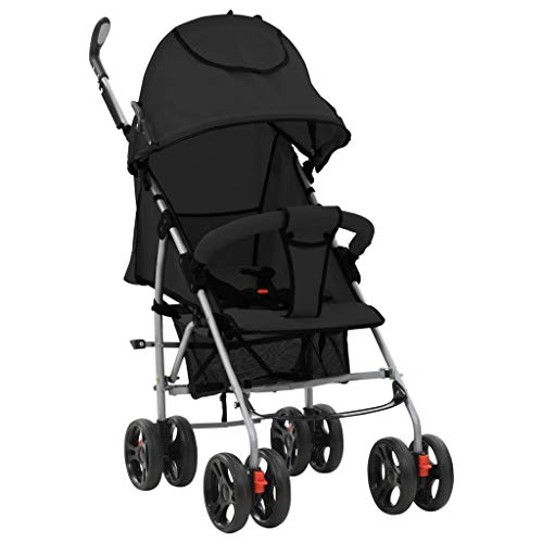 FESTNIGHT Cochecito Sillita, Travel System 2 en 1, Desde los 0-36 Meses, Negro Acero 88 x 47 x 100 cm