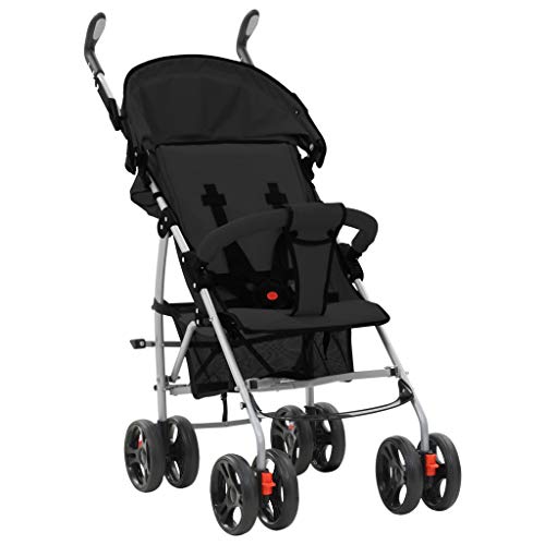 FESTNIGHT Cochecito Sillita, Travel System 2 en 1, Desde los 0-36 Meses, Negro Acero 88 x 47 x 100 cm