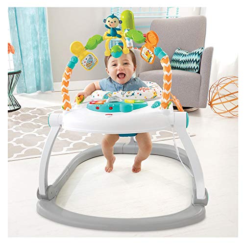 Fisher-Price FDG98 Jumperoo Compact Carnaval con luces, sonidos y música, plegable para facilitar el transporte, 9 meses y más