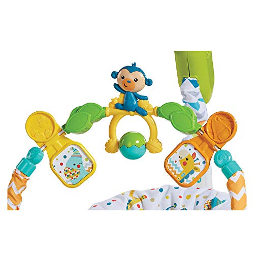 Fisher-Price FDG98 Jumperoo Compact Carnaval con luces, sonidos y música, plegable para facilitar el transporte, 9 meses y más