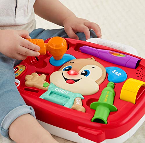 Fisher-Price FTH19 - Kit de chequeo para Cachorros, Juego de rol de Doctores para niños Hablando, Apto para 18 Meses más