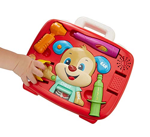 Fisher-Price FTH19 - Kit de chequeo para Cachorros, Juego de rol de Doctores para niños Hablando, Apto para 18 Meses más