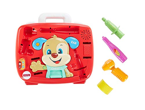 Fisher-Price FTH19 - Kit de chequeo para Cachorros, Juego de rol de Doctores para niños Hablando, Apto para 18 Meses más