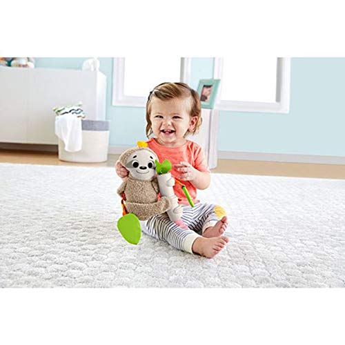 Fisher-Price- Oso perezoso activity, juguete colgante con actividades para bebés recién nacidos, Multicolor (Mattel GHL39)