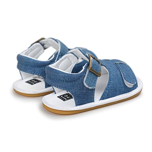 Fossen Verano Zapatos Bebe Niño con Suela Dura Caucho Sandalias de Antideslizante Zapatillas (12-18 Meses, Azul)