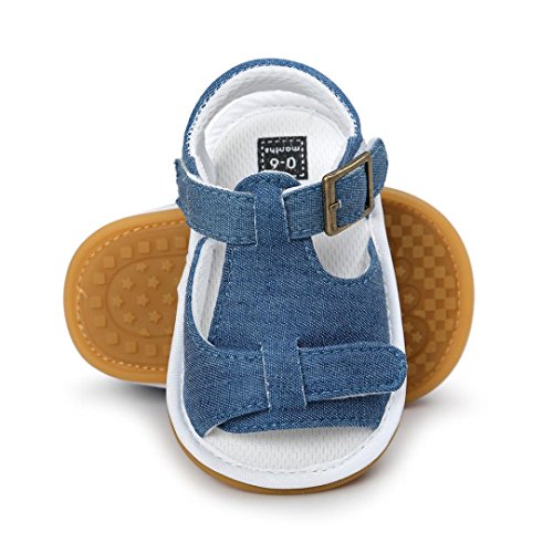 Fossen Verano Zapatos Bebe Niño con Suela Dura Caucho Sandalias de Antideslizante Zapatillas (12-18 Meses, Azul)