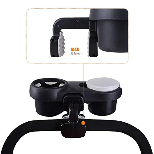 Foyar - Portabidones universal para bebidas, soporte para bebidas y soporte para café, para cochecito, botellas de bebidas, caja y organizador para tazas de café, para bicicletas, color negro