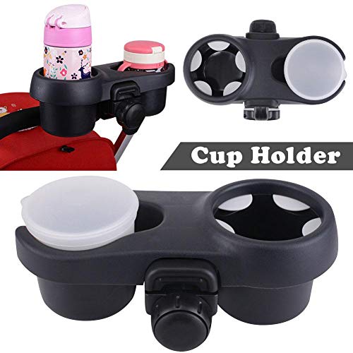 Foyar - Portabidones universal para bebidas, soporte para bebidas y soporte para café, para cochecito, botellas de bebidas, caja y organizador para tazas de café, para bicicletas, color negro