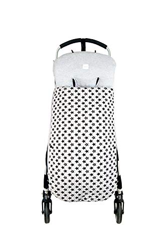 Fundas BCN ® - S23/9399 - Saco Universal Algodón para Sillas de Paseo - Entretiempo - Fun Black Star