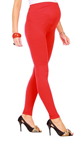 FUTURO FASHION - Leggings de maternidad muy cómodos - Algodón - Todas las tallas - Rojo - Talla EU 46