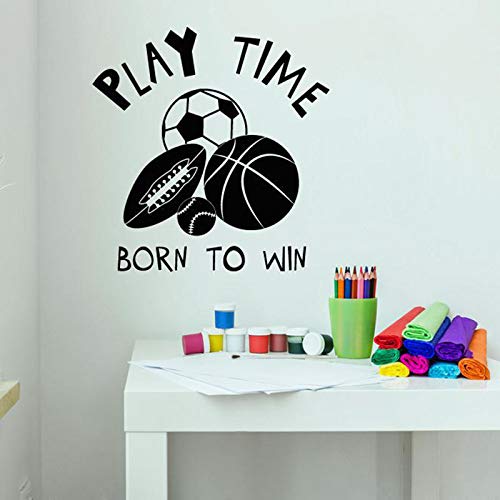 Game Time Motivation Word Logo Vinyl Wall Decal Decoración para el hogar Habitación para niños Sala de juegos Mural Art Wall Sticker57x60 cm