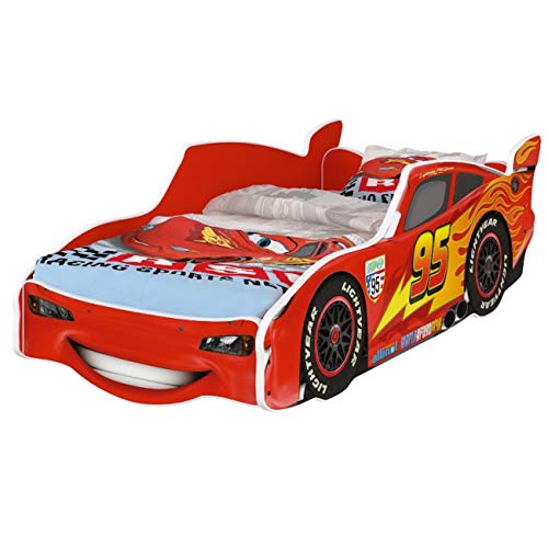 GLOBAL Zig Zag Lightning McQueen Cama infantil diseño coche de carreras 140x70 cm