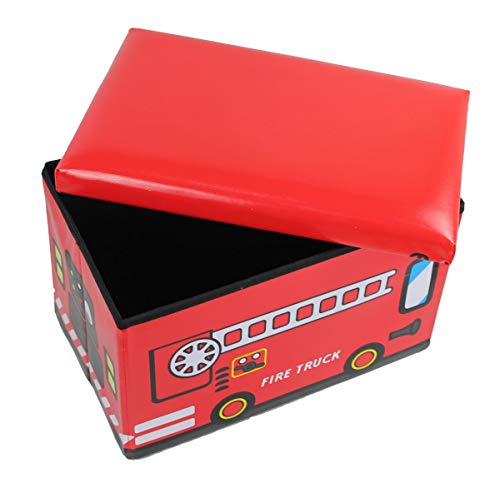 GMMH - Caja de almacenaje Plegable para Juguetes (Convertible en Taburete), diseño de autobús