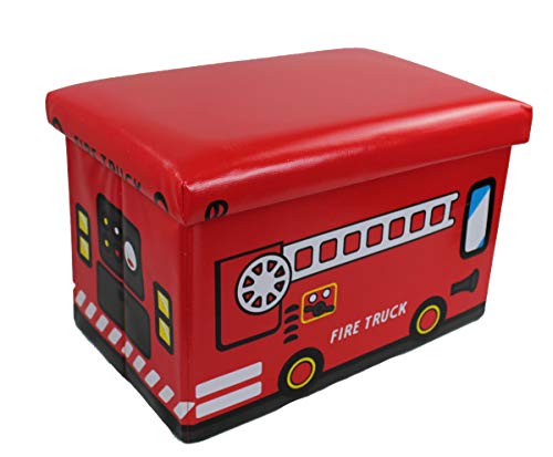 GMMH - Caja de almacenaje Plegable para Juguetes (Convertible en Taburete), diseño de autobús