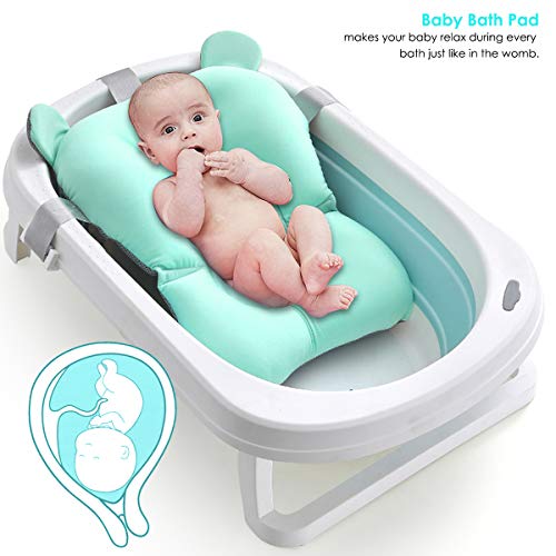 Gojiny Cojín de Baño para Bebés Almohadilla para Bañera para Recién Nacidos Cojín para Bañera con Asiento para Bebé Almohadilla Antideslizante para Bañera Cama de Baño Flotante para Baby Shower