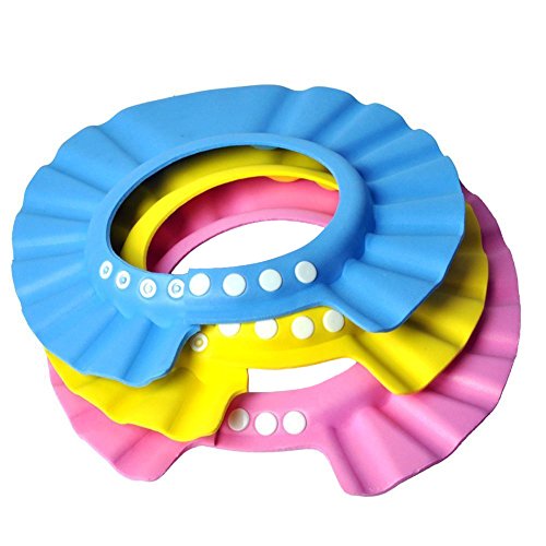 Gorro Ducha 3 pedazos / porción sombrero del bebé de los cabritos del niño del baño del champú de la ducha del casquillo protector del pelo de lavado directa del visera de gorras para niños Baby Care