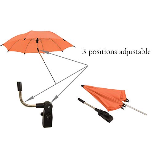 Gosear Parasol para sombrilla bebe carritos Paraguas Accesorios (Color Naranja)