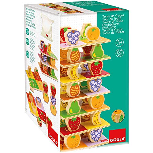 Goula- Tower of Fruits Torre de Frutas Madera, Multicolor (Diset 55199)