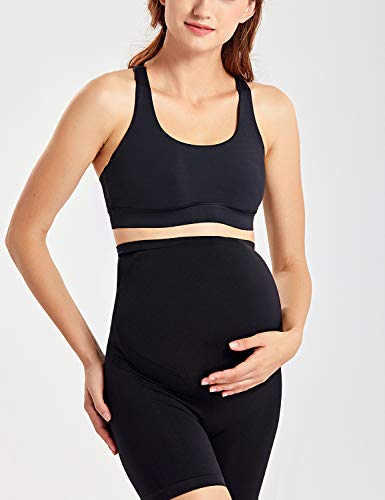 Gratlin Bragas para Embarazo sin Costura Shorts de Maternidad para Mujer Negro M