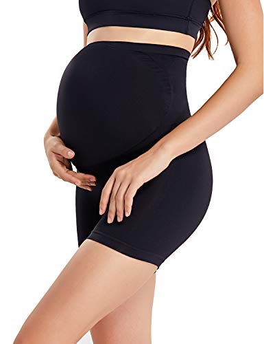 Gratlin Bragas para Embarazo sin Costura Shorts de Maternidad para Mujer Negro M