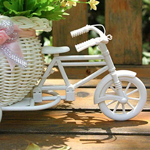 GVC Nueva Bicicleta Cesta de Flores Decorativa más Nuevo plástico Blanco Triciclo Bicicleta diseño Flor Cesta Almacenamiento Fiesta decoración macetas