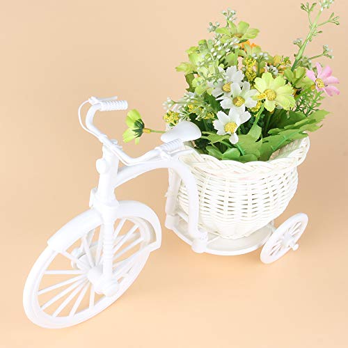 GVC Rattan Triciclo Bicicleta Flores Cesta Planta Florero Contenedor Maceta Mesa de Almacenamiento Caso Hogar Jardín Fiesta Decoraciones de Boda