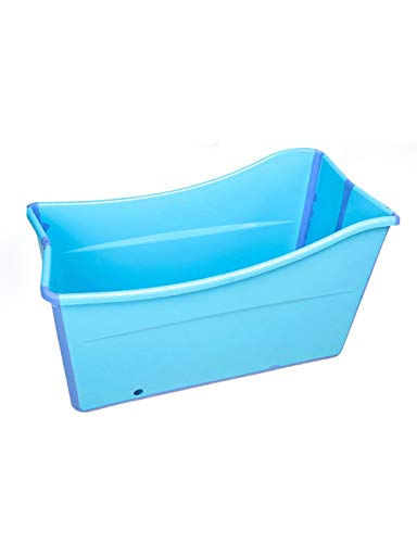 Gweat Kids Portable Bañera Plegable Piscina Grande Independiente Bañera de Esquina Balde de baño para Adultos/Adultos Mayores Aumento, Largo Tiempo de Aislamiento con Cubierta (Rosa/Azul)