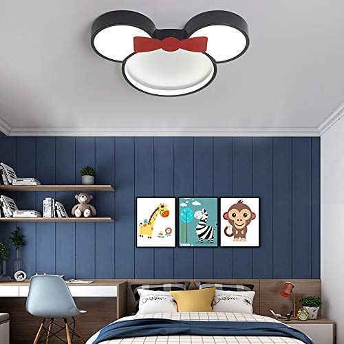 Habitación para niños Lámparas de techo LED 6000K luz blanca Sombra Metal Acrílico Disney Lámpara de techo Minnie Niño Guardería Dormitorio Habitación de estudio Lámpara interior,Ø50cm~24w