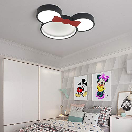 Habitación para niños Lámparas de techo LED 6000K luz blanca Sombra Metal Acrílico Disney Lámpara de techo Minnie Niño Guardería Dormitorio Habitación de estudio Lámpara interior,Ø50cm~24w